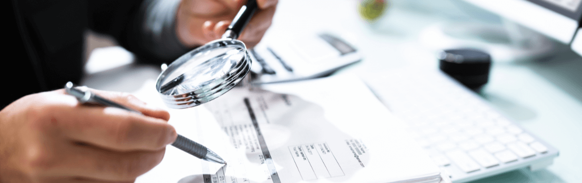 person examining paperwork