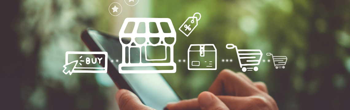 Smartphone user making a purchase