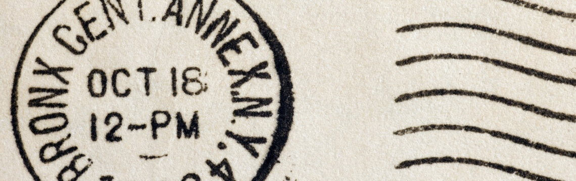 USPS postmark from Bronx Central, New York, post office.