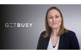 Libby Hooper, VP of Finance and Operations at GetBusy, next to the GetBusy logo.
