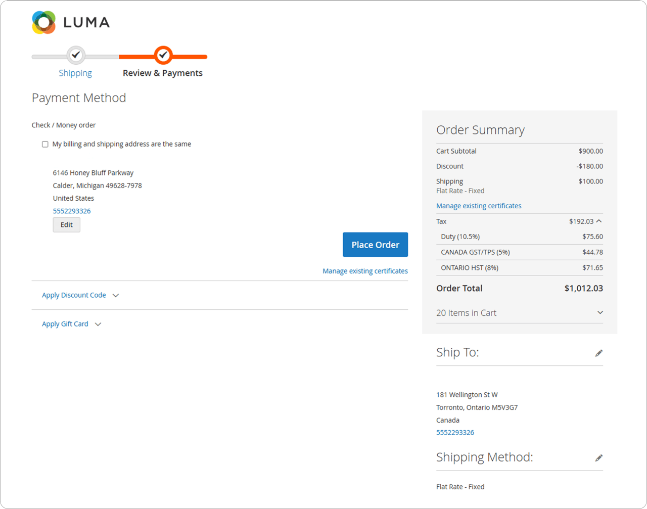 Adobe Commerce Cross Border Calculation
